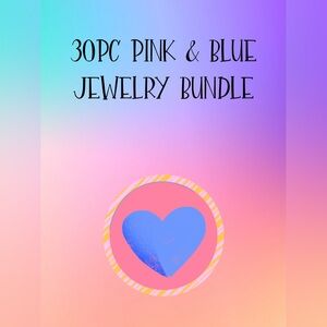 30pc Pink & Blue Jewelry Bundle
